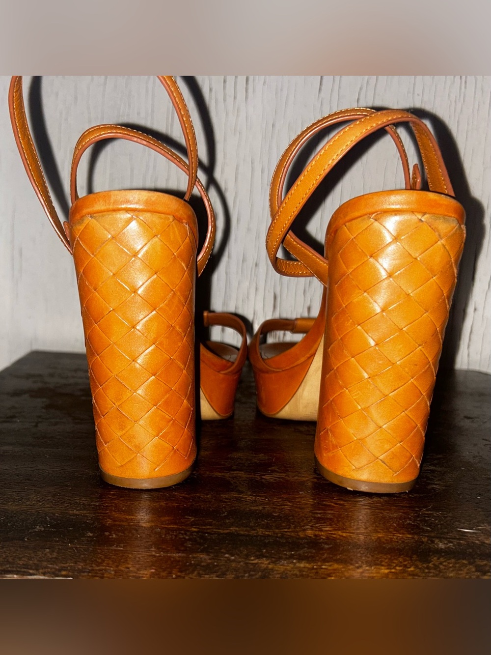 Botkier Cognac Leather Platform Ankle-Strap Sandal- size: 7.5 - Picture 9 of 11